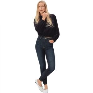 Everlane High Waist Dark Wash Skinny Jeans